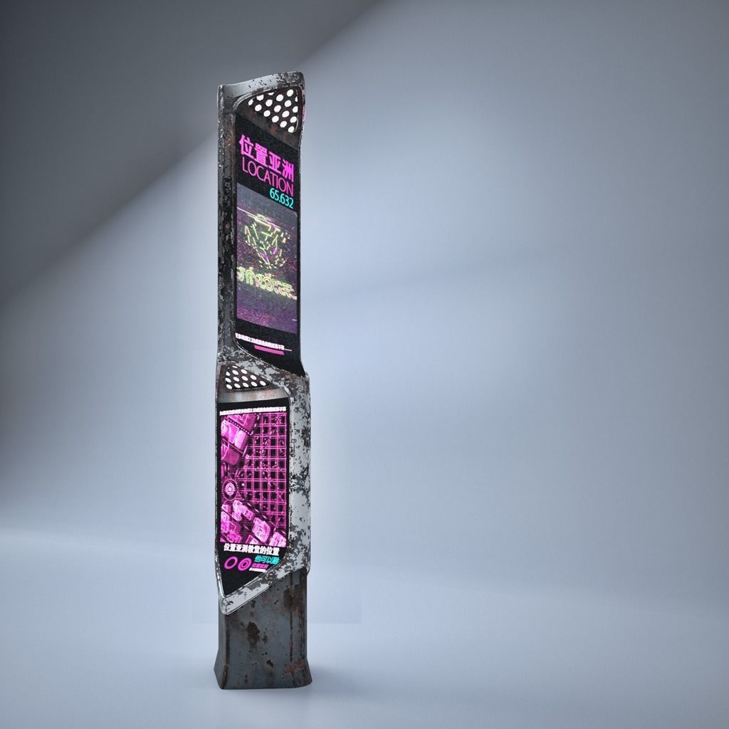 Sci-fi Information Kiosk 3D model_1