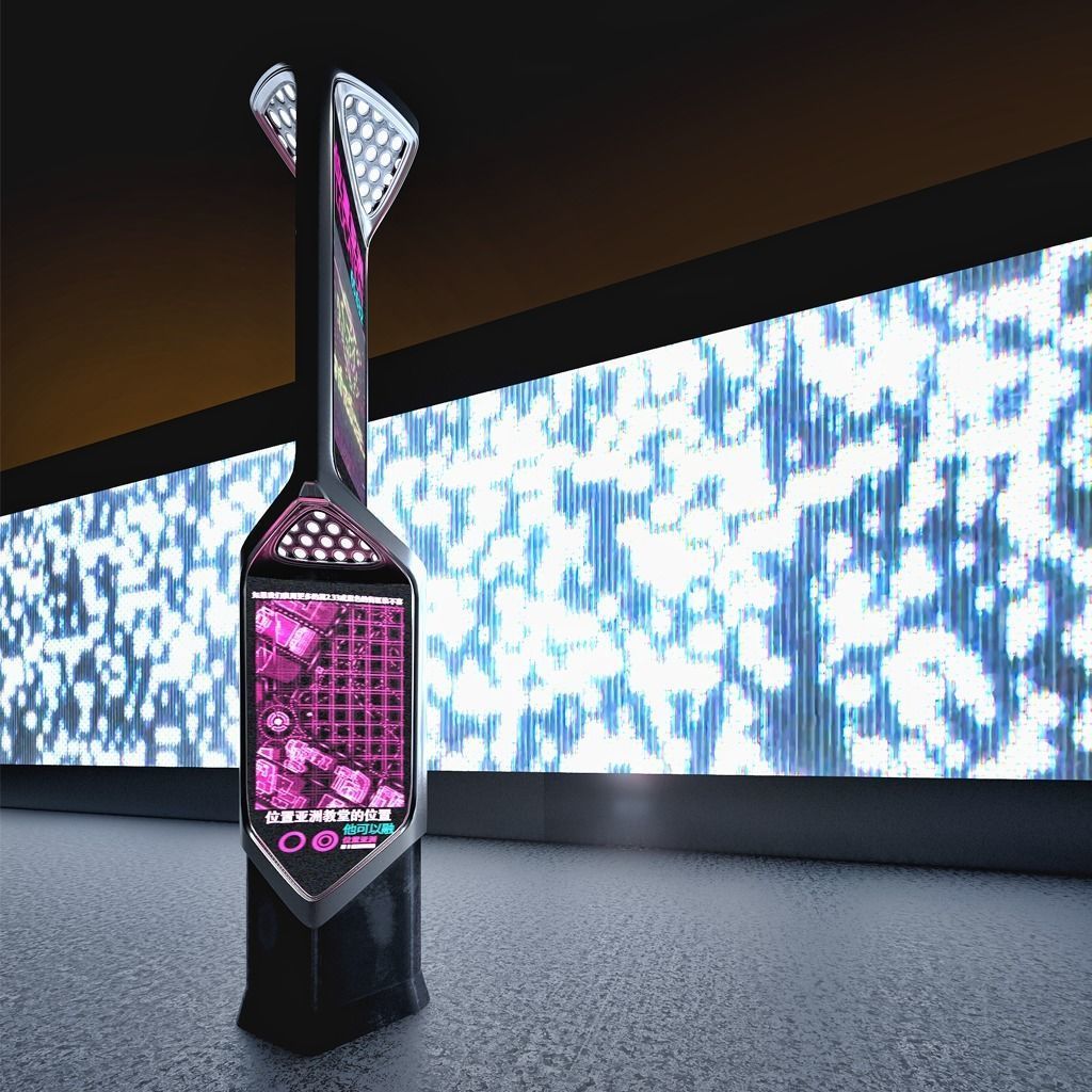 Sci-fi Information Kiosk 3D model_4