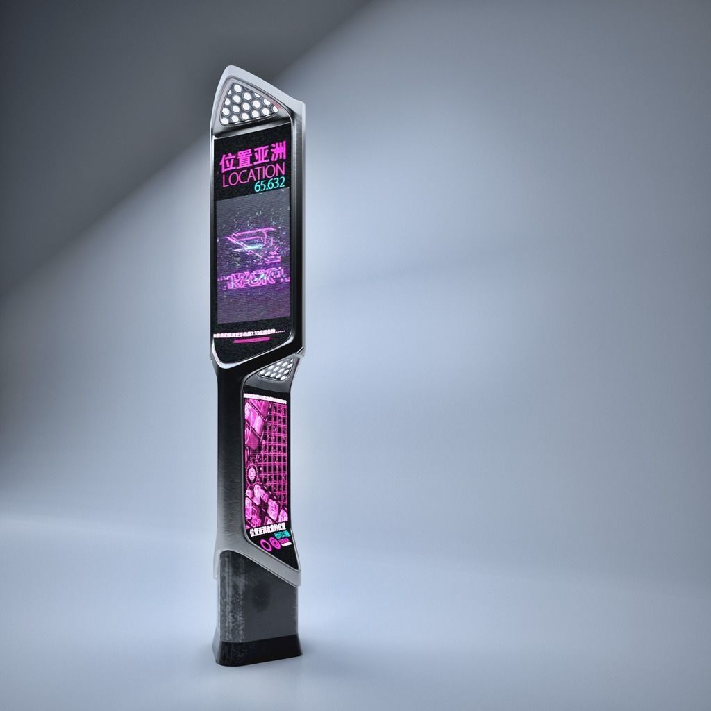 Sci-fi Information Kiosk 3D model_2