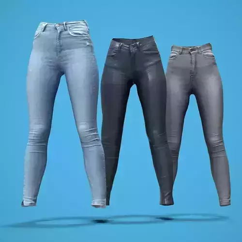Grey and Blue Jeans Leather Pants Collection