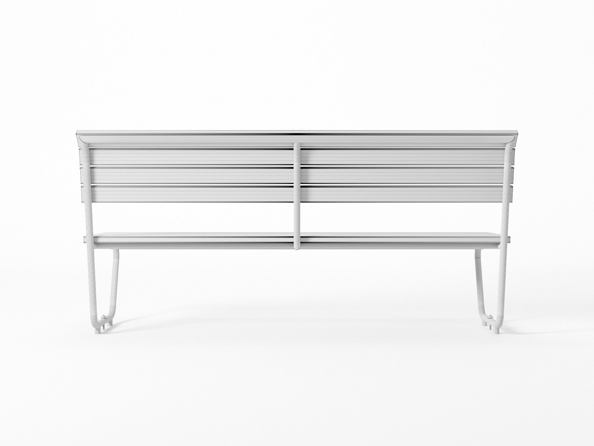 Swiss Park Bench 3D model_3