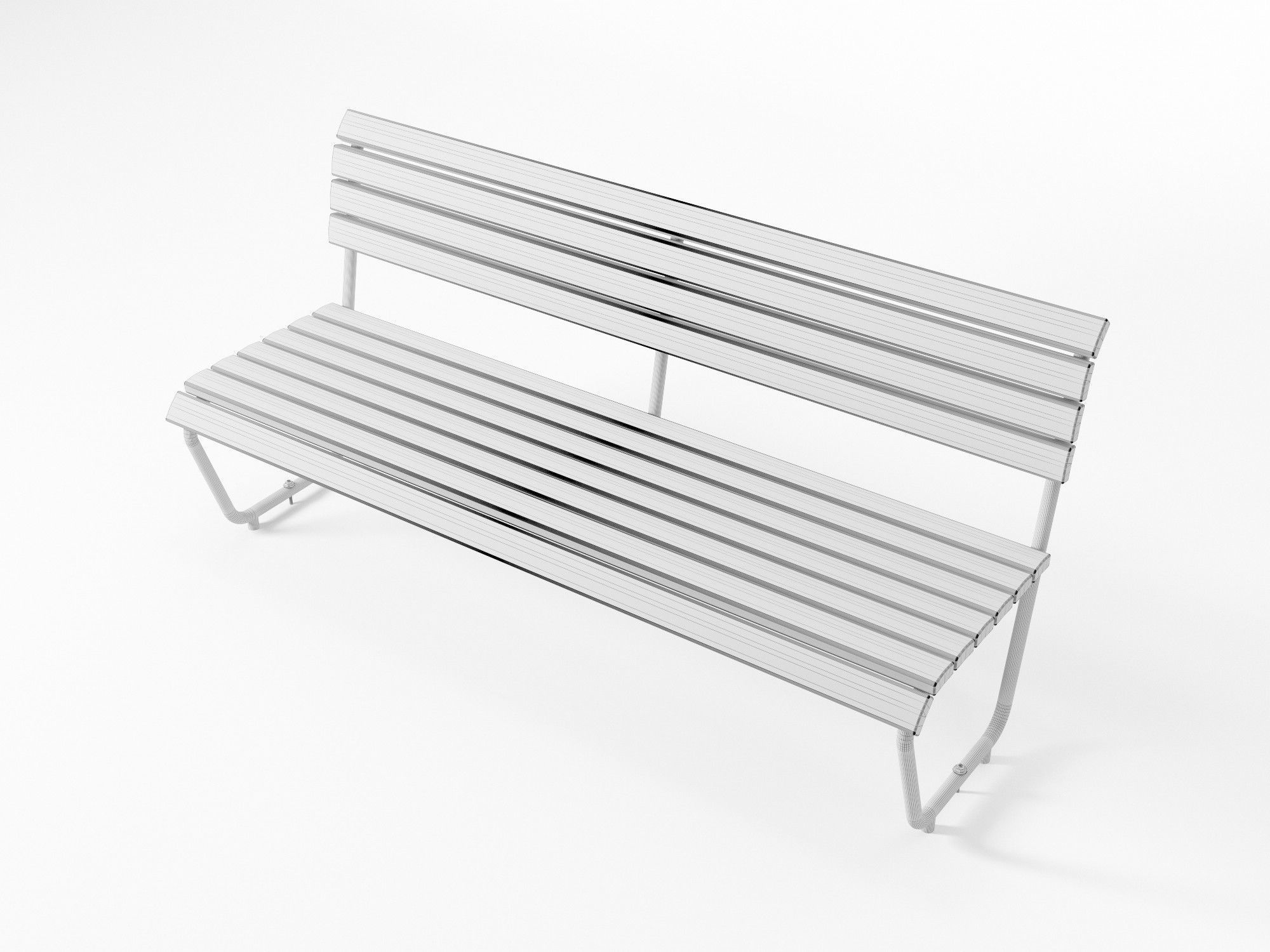 Swiss Park Bench 3D model_7