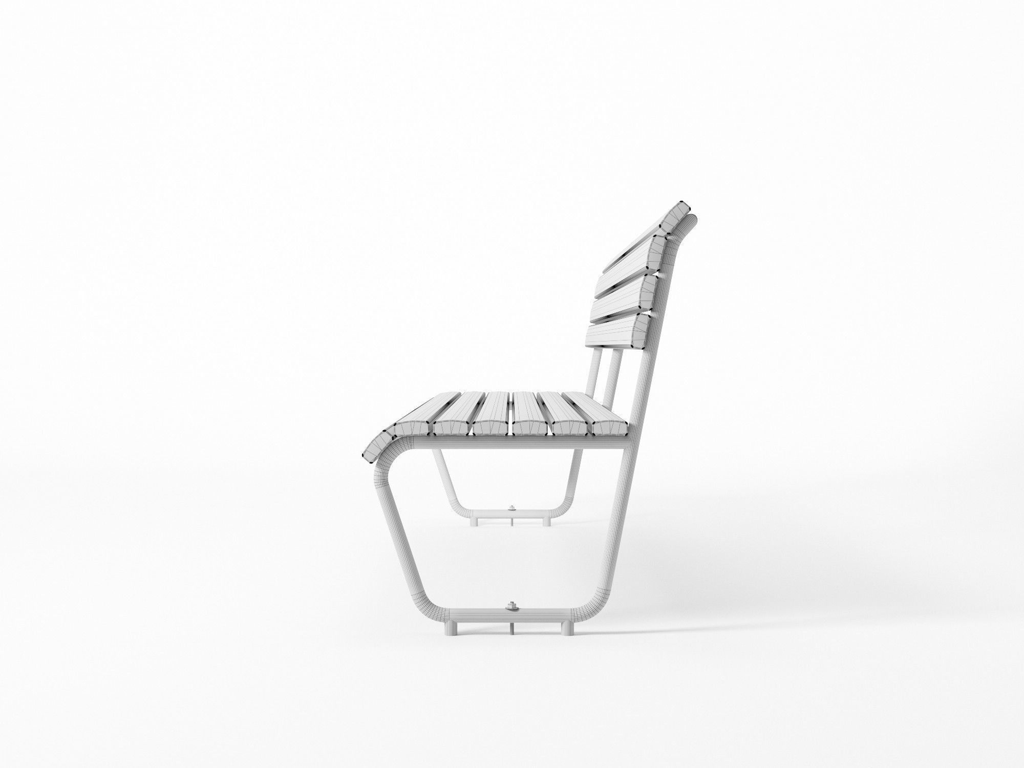 Swiss Park Bench 3D model_5