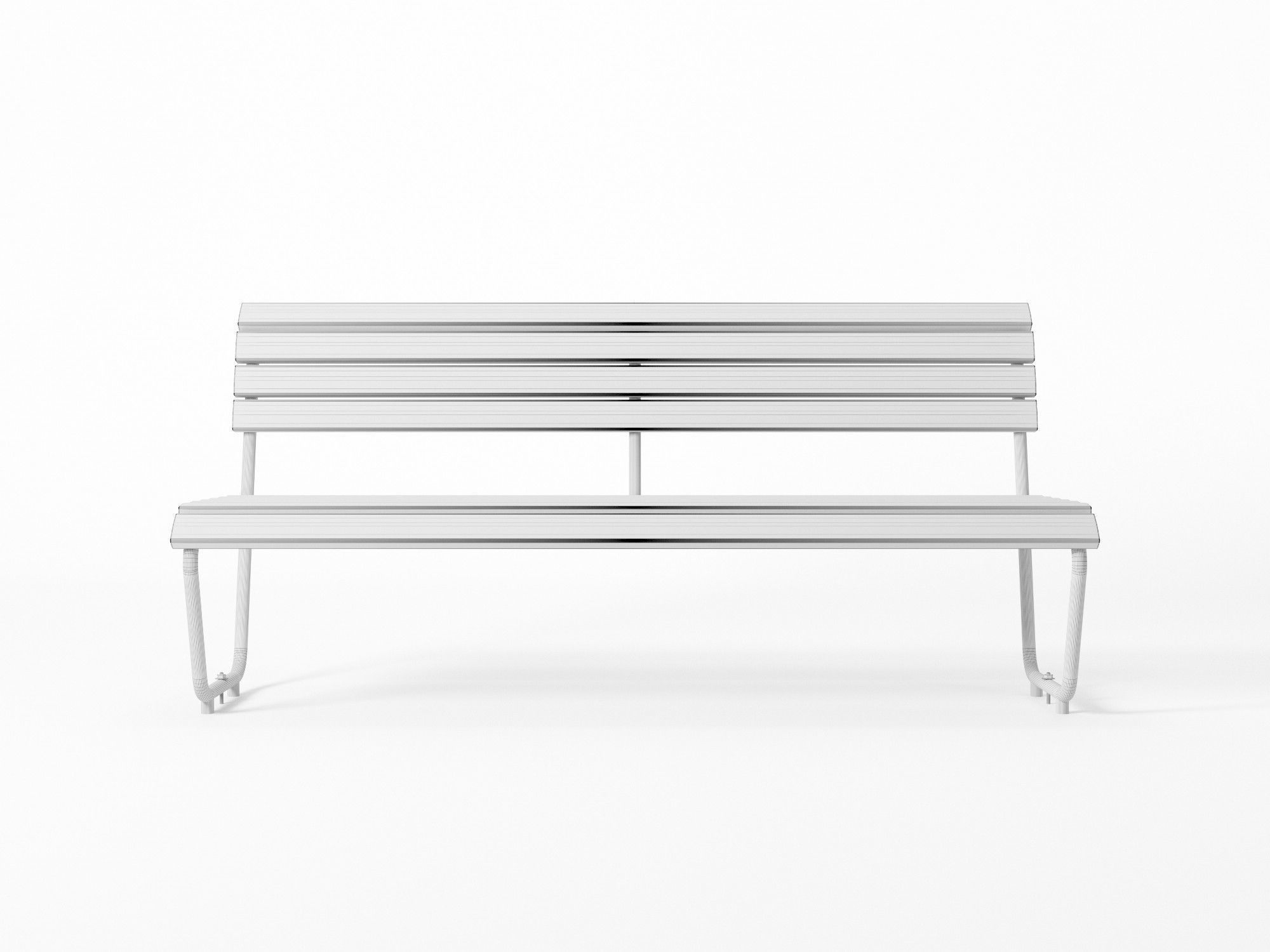 Swiss Park Bench 3D model_1