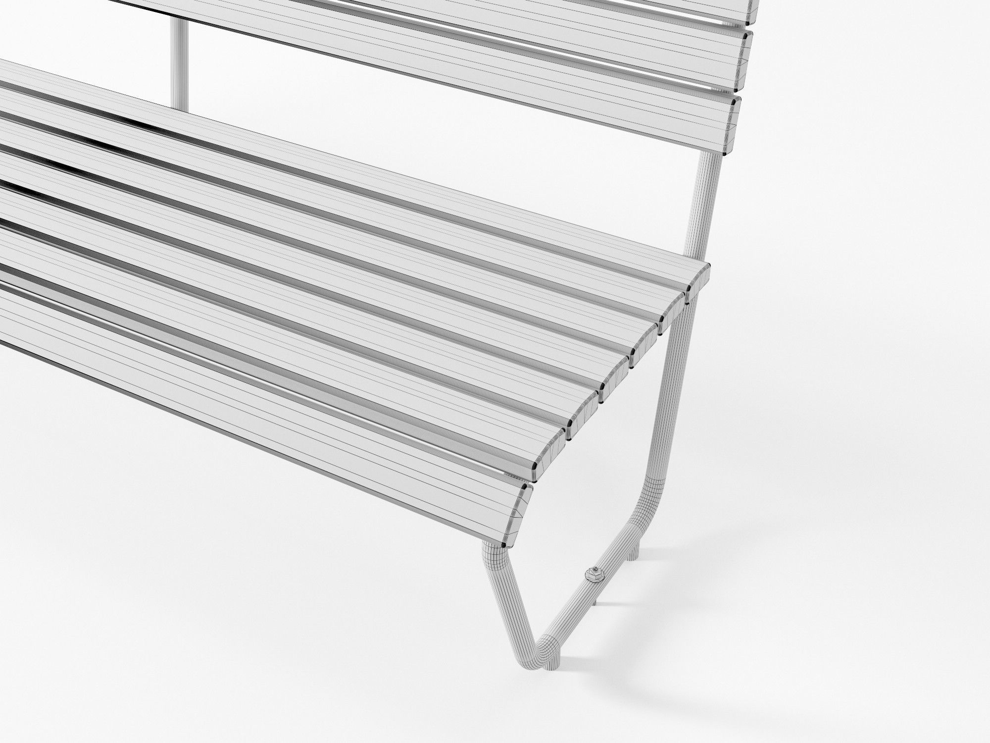 Swiss Park Bench 3D model_9