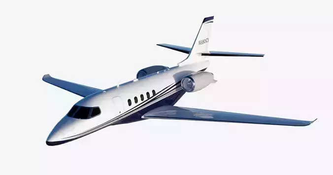Cessna Citation Jet  Low Poly Optimized 3D Exterior with 4K PBR Low-poly 3D model