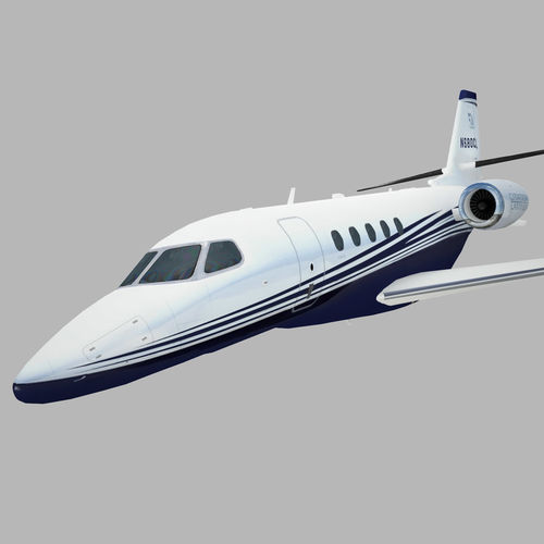Cessna Citation Latitude in flight mode  Low-poly 3D model