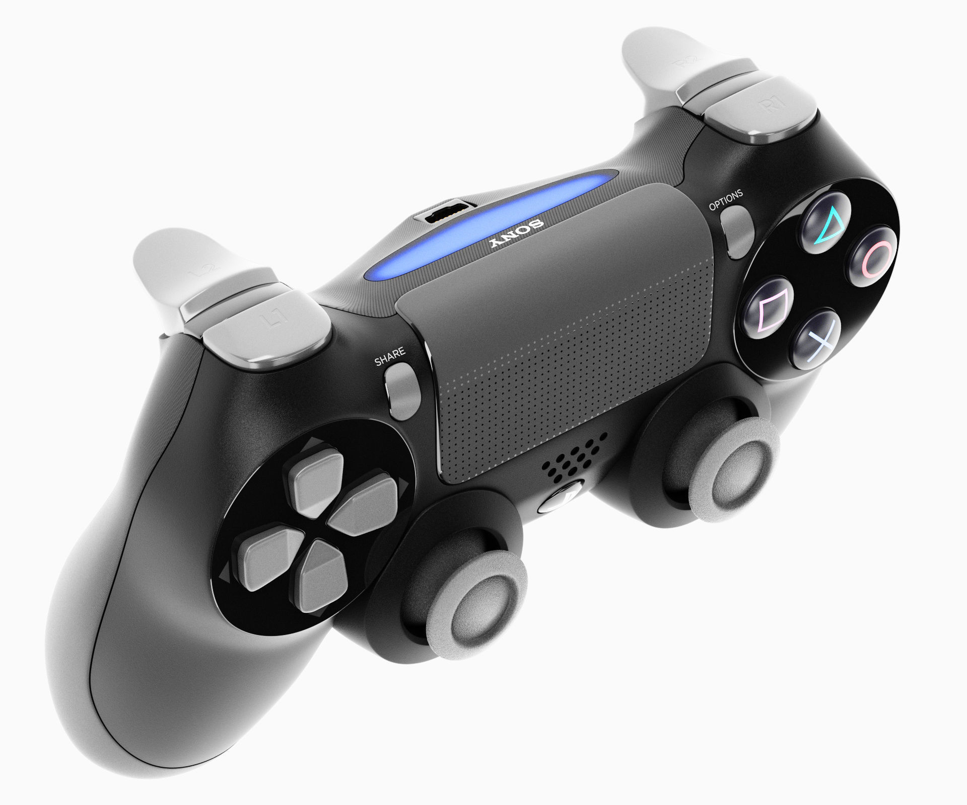 Sony PlayStation PS4 PRO Controller Low-poly 3D model_3