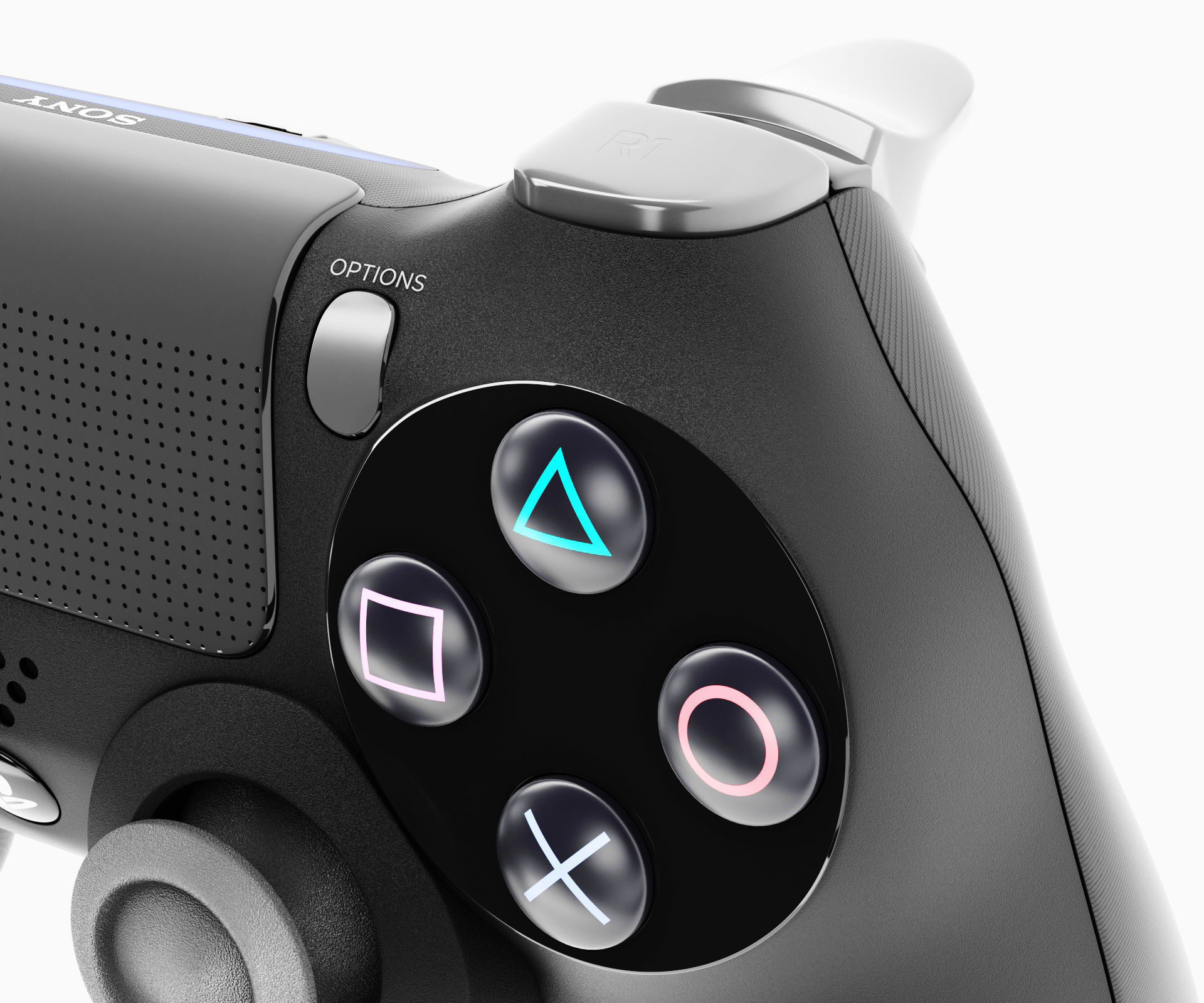 Sony PlayStation PS4 PRO Controller Low-poly 3D model_2