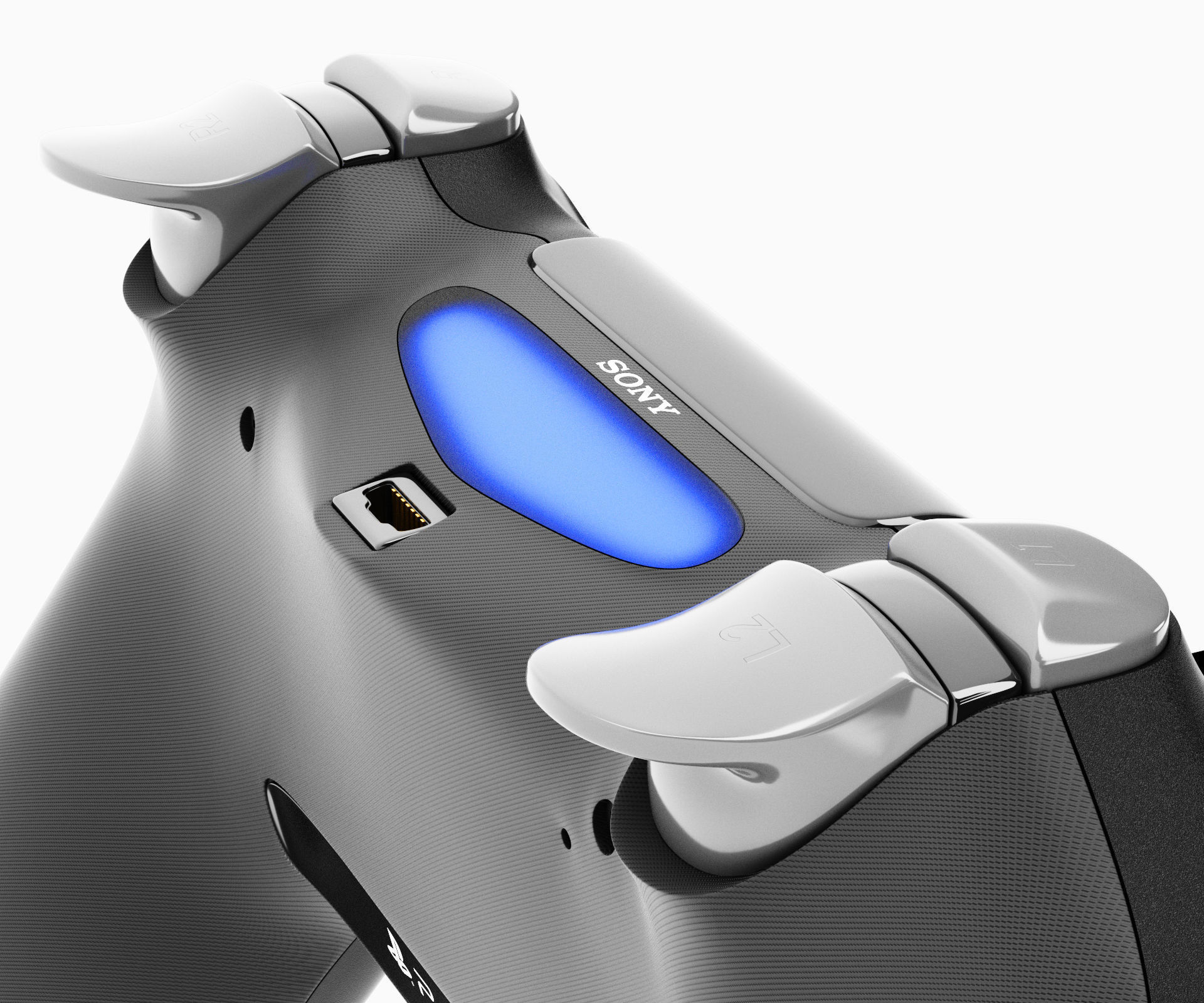 Sony PlayStation PS4 PRO Controller Low-poly 3D model_7