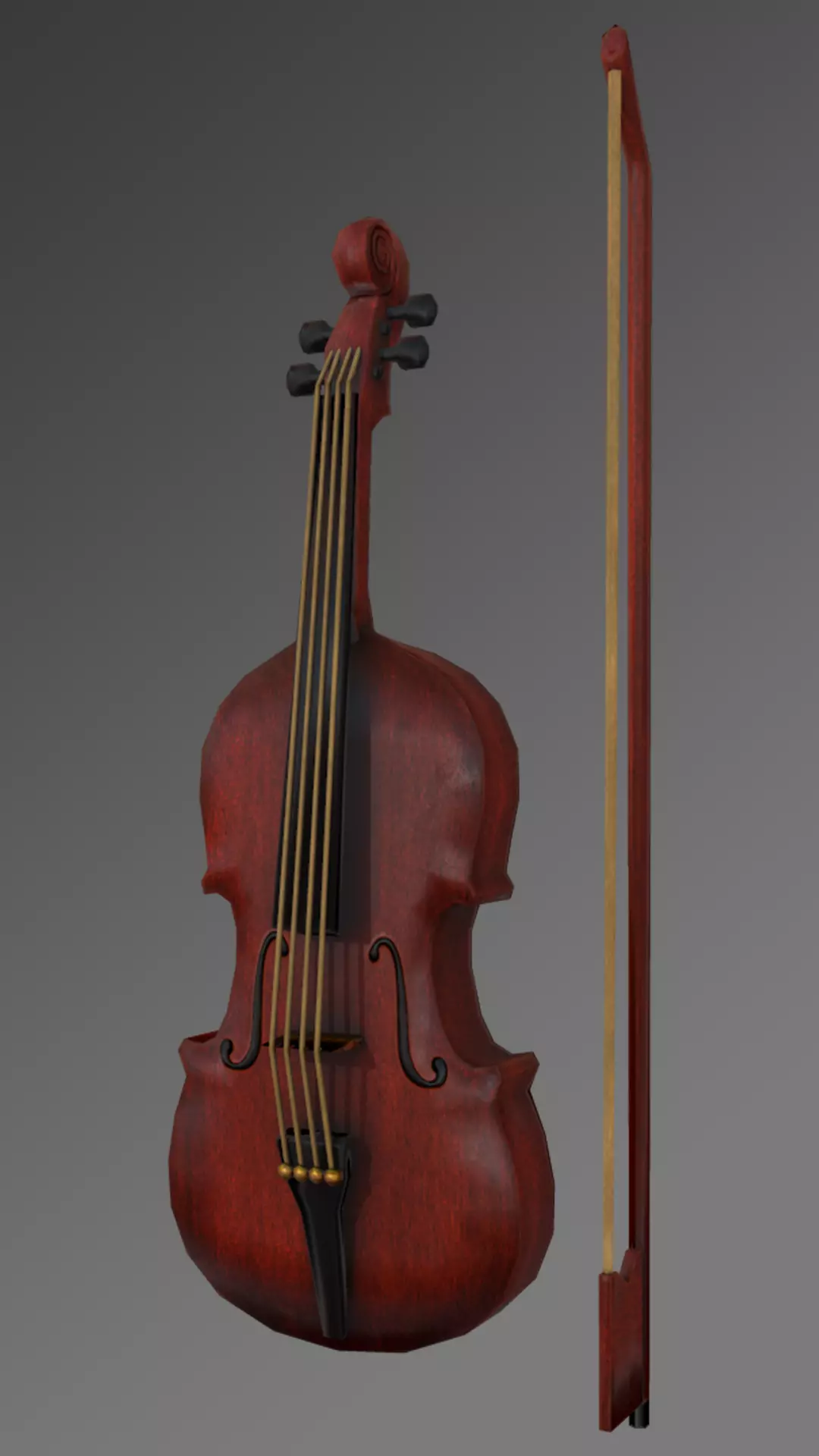 Fiddle Violin Low-poly 3D model