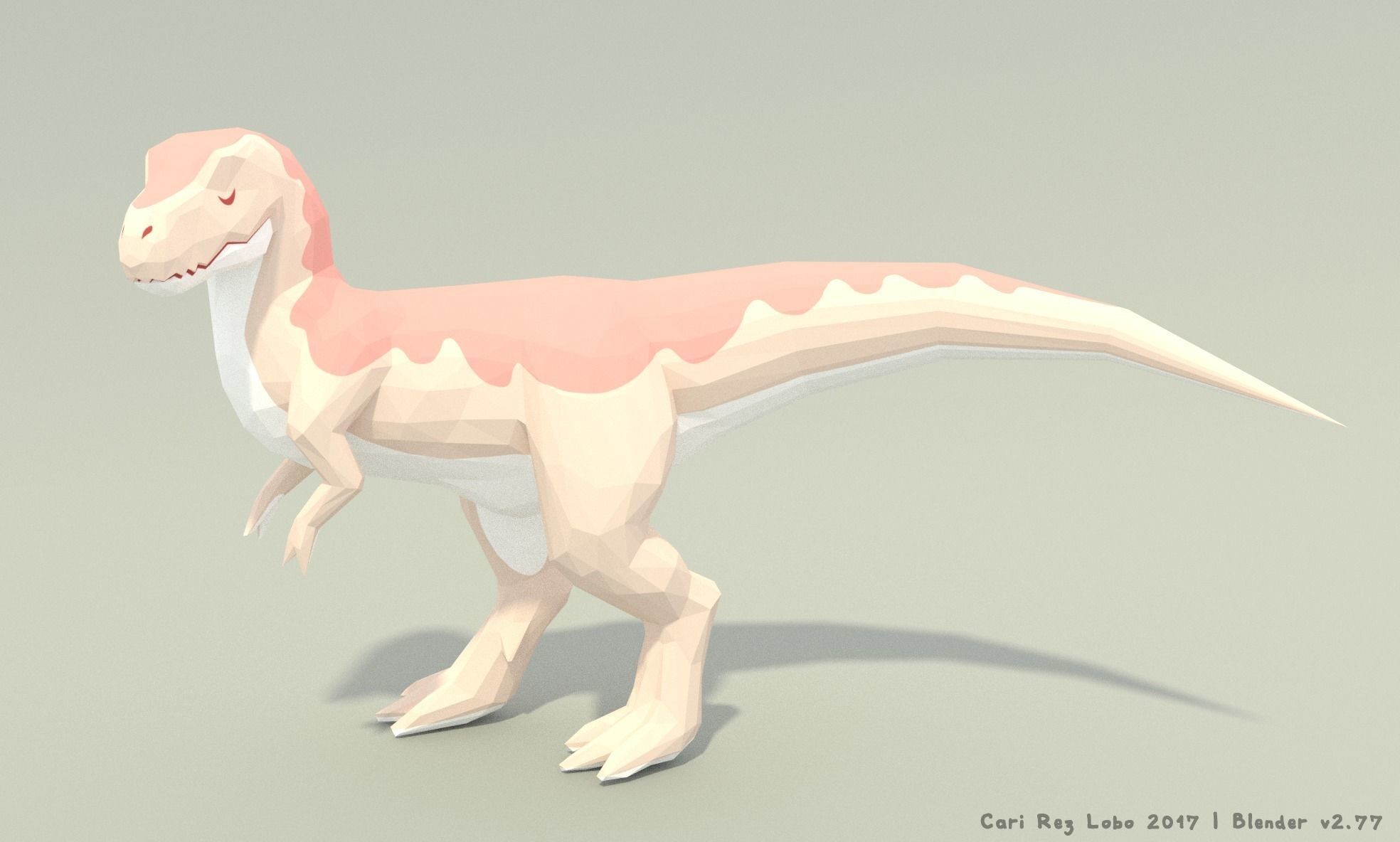 Low-poly T-rex Standing Pose Printable 12 colors Low-poly 3D model_2