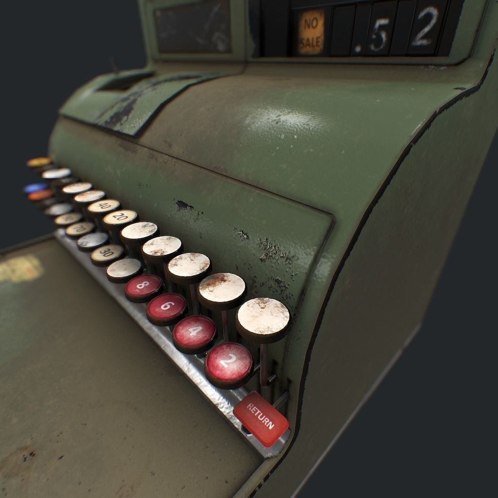 Cash Register pbr Low-poly 3D model_12