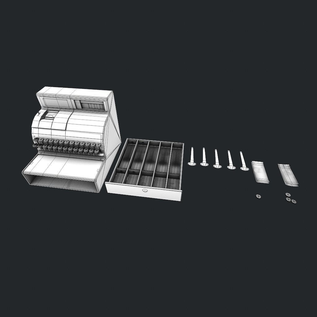 Cash Register pbr Low-poly 3D model_24