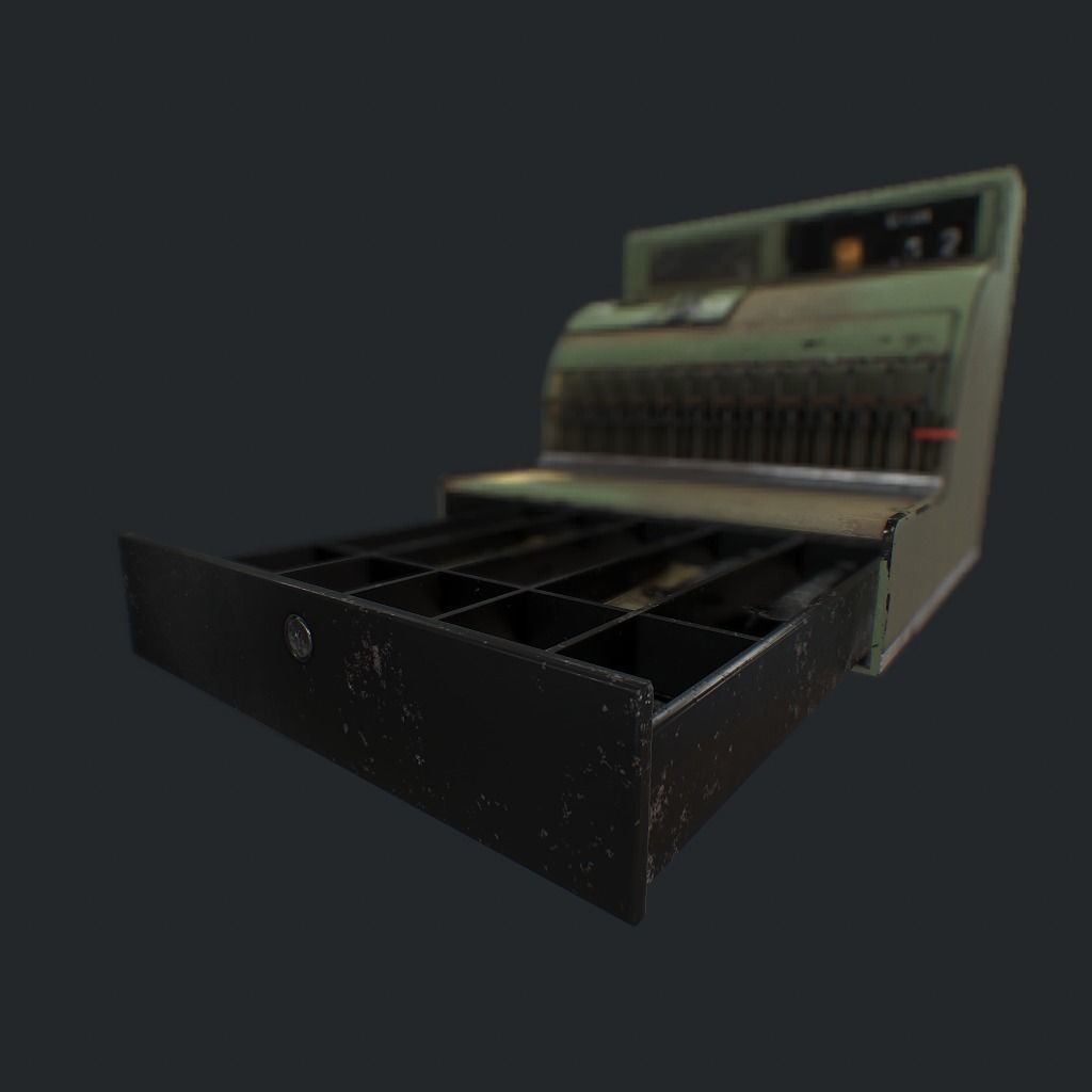 Cash Register pbr Low-poly 3D model_11