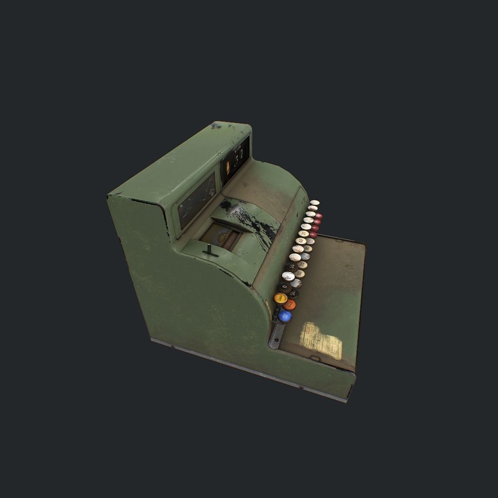 Cash Register pbr Low-poly 3D model_5
