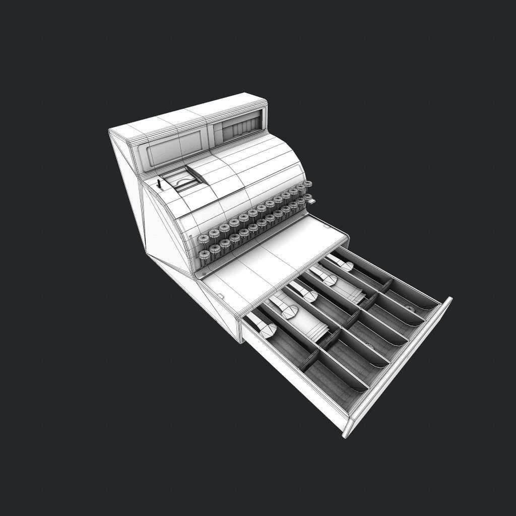 Cash Register pbr Low-poly 3D model_20