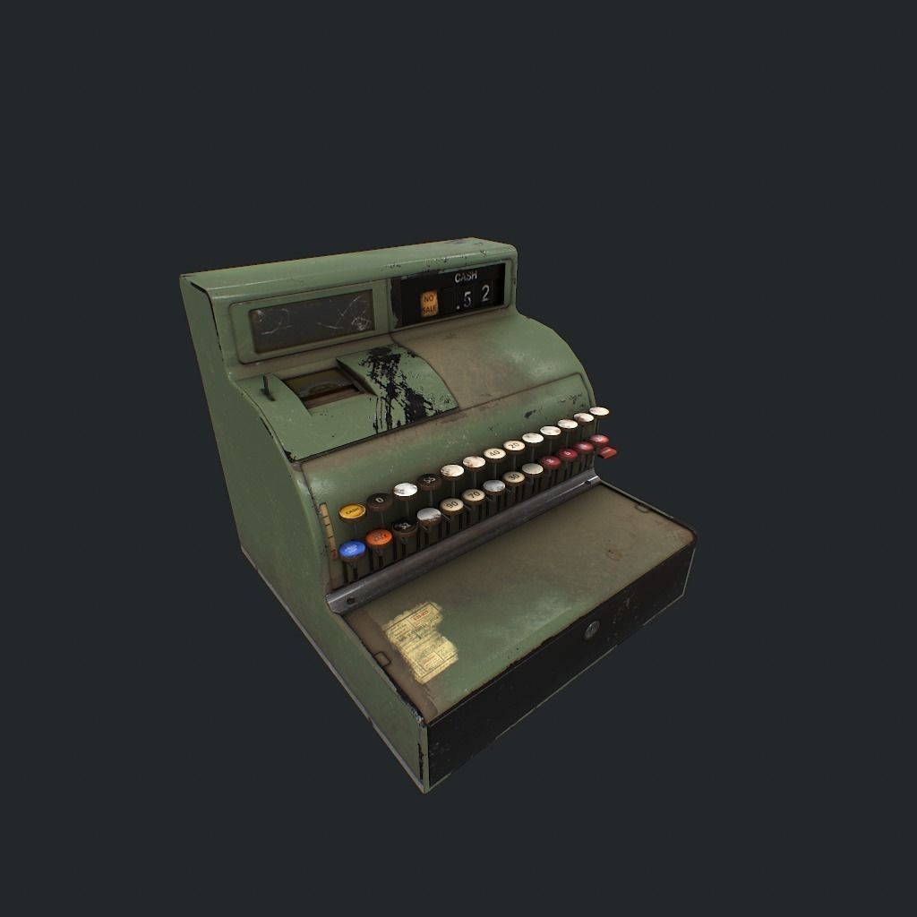 Cash Register pbr Low-poly 3D model_3