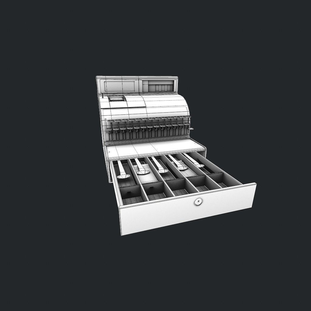 Cash Register pbr Low-poly 3D model_23