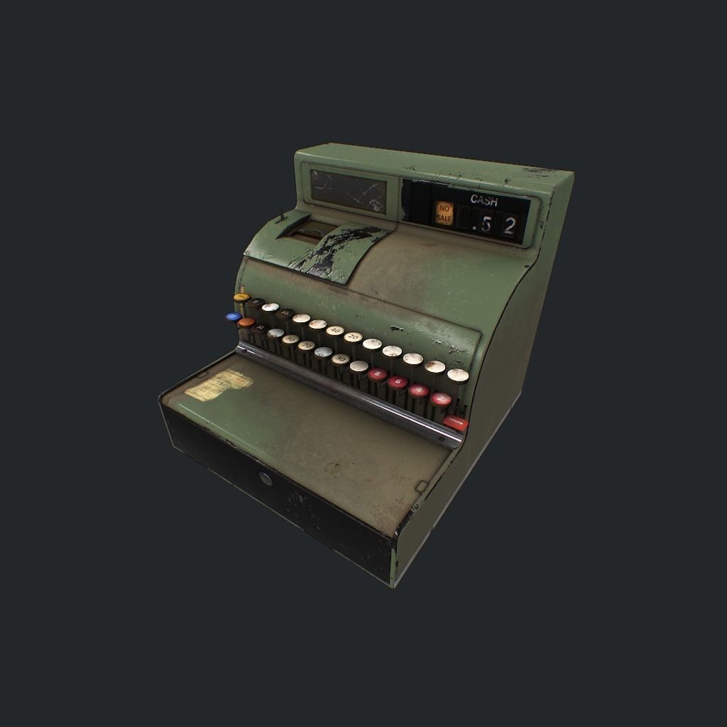 Cash Register pbr Low-poly 3D model_4