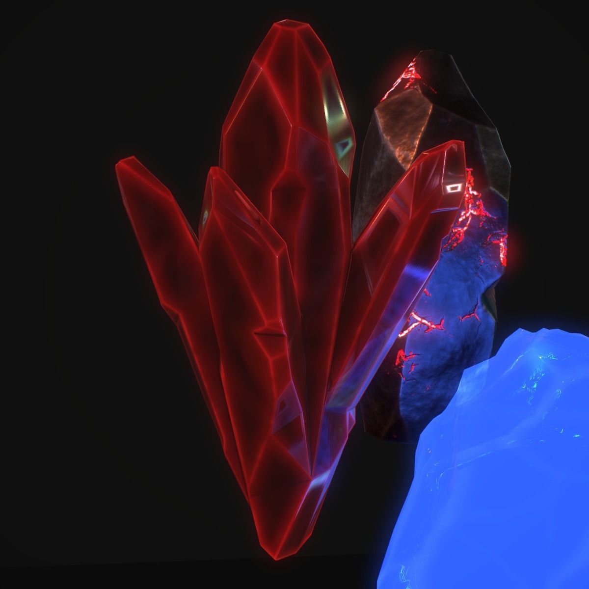 Magic stones and cristal PBR Colcection  Low-poly 3D model_2