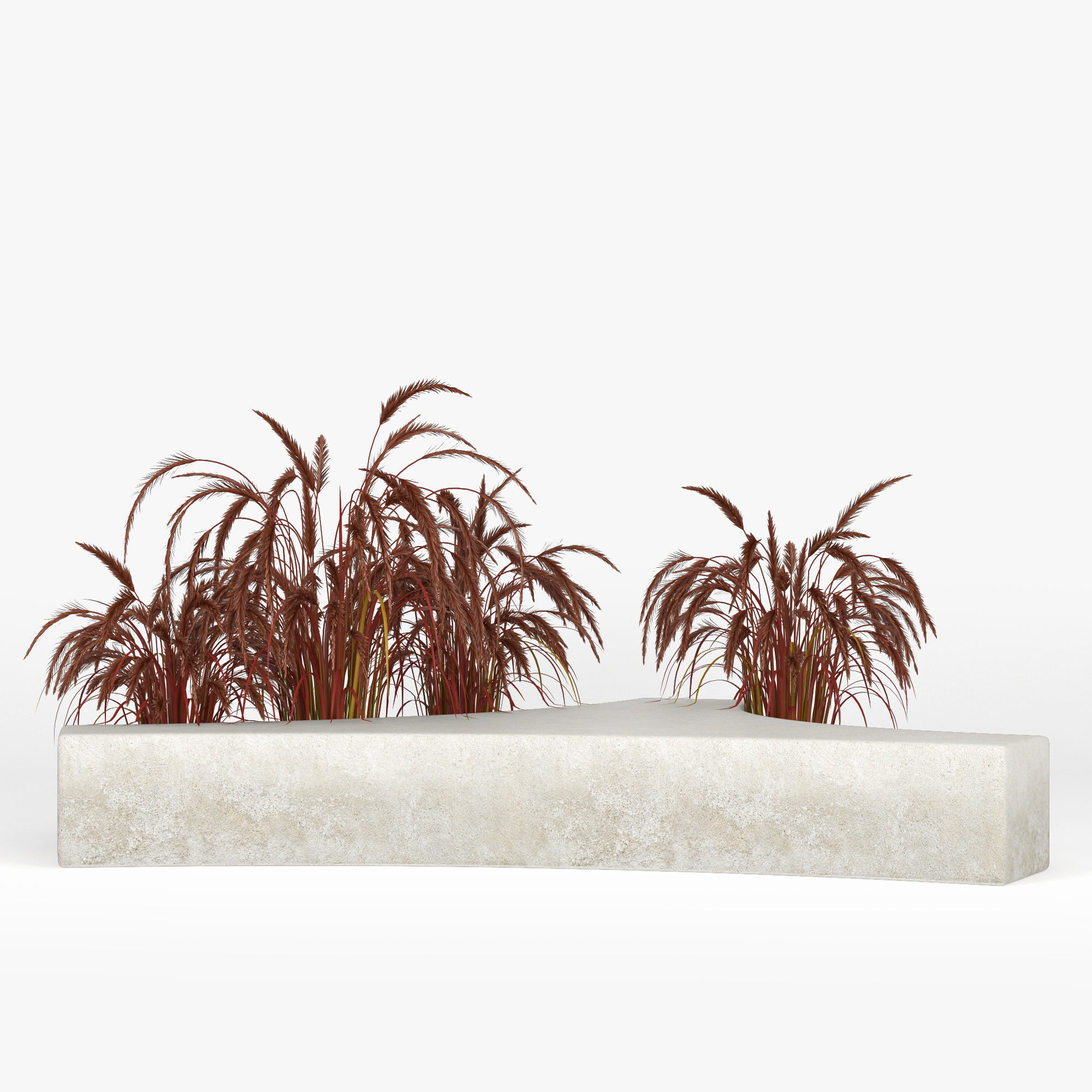 Folia bench Graceful Fountain Grass 3D model_4