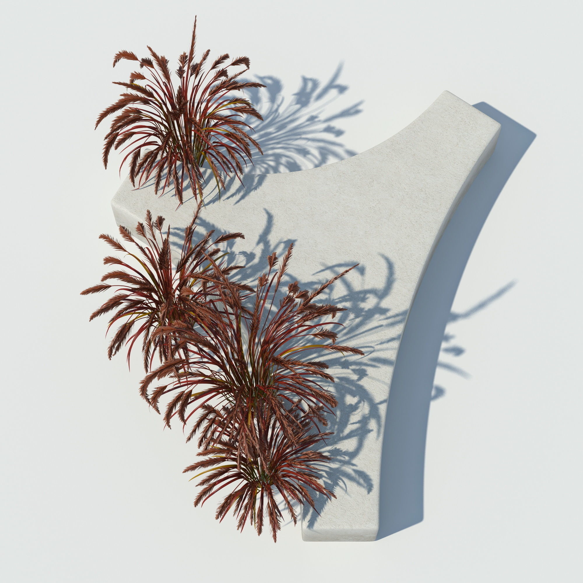Folia bench Graceful Fountain Grass 3D model_8