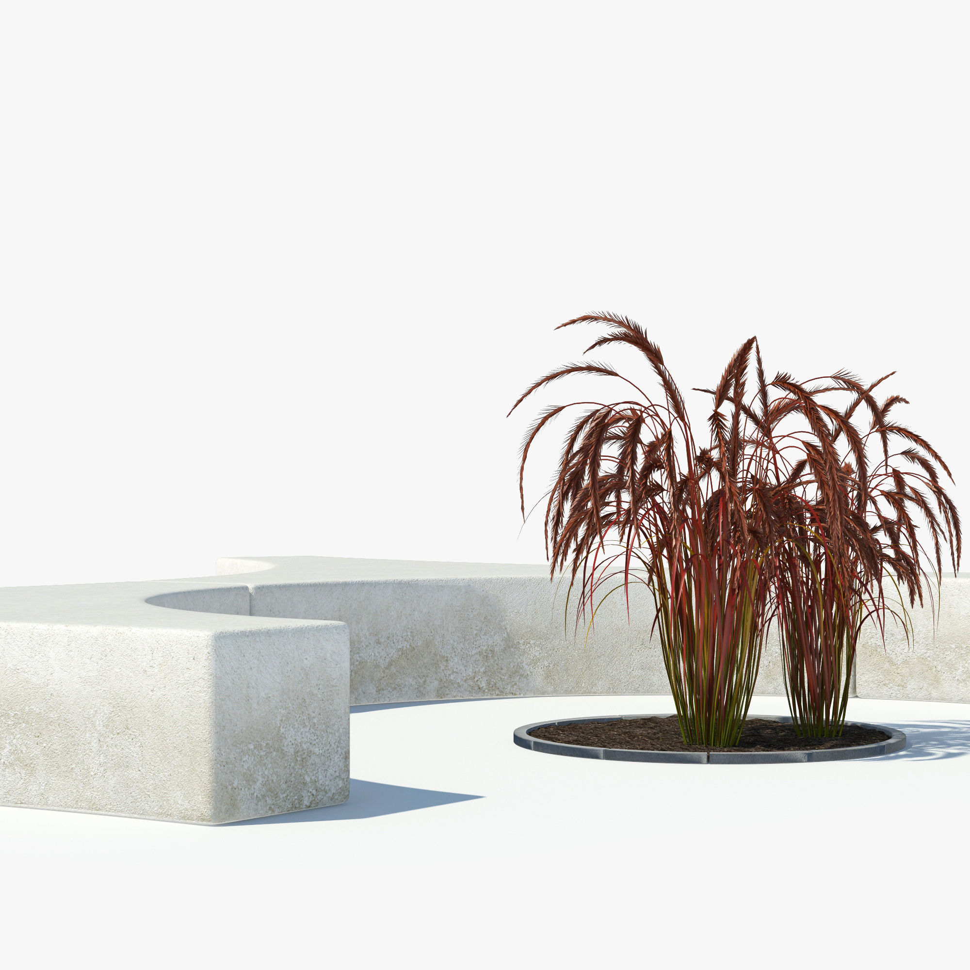Folia bench Graceful Fountain Grass 3D model_5