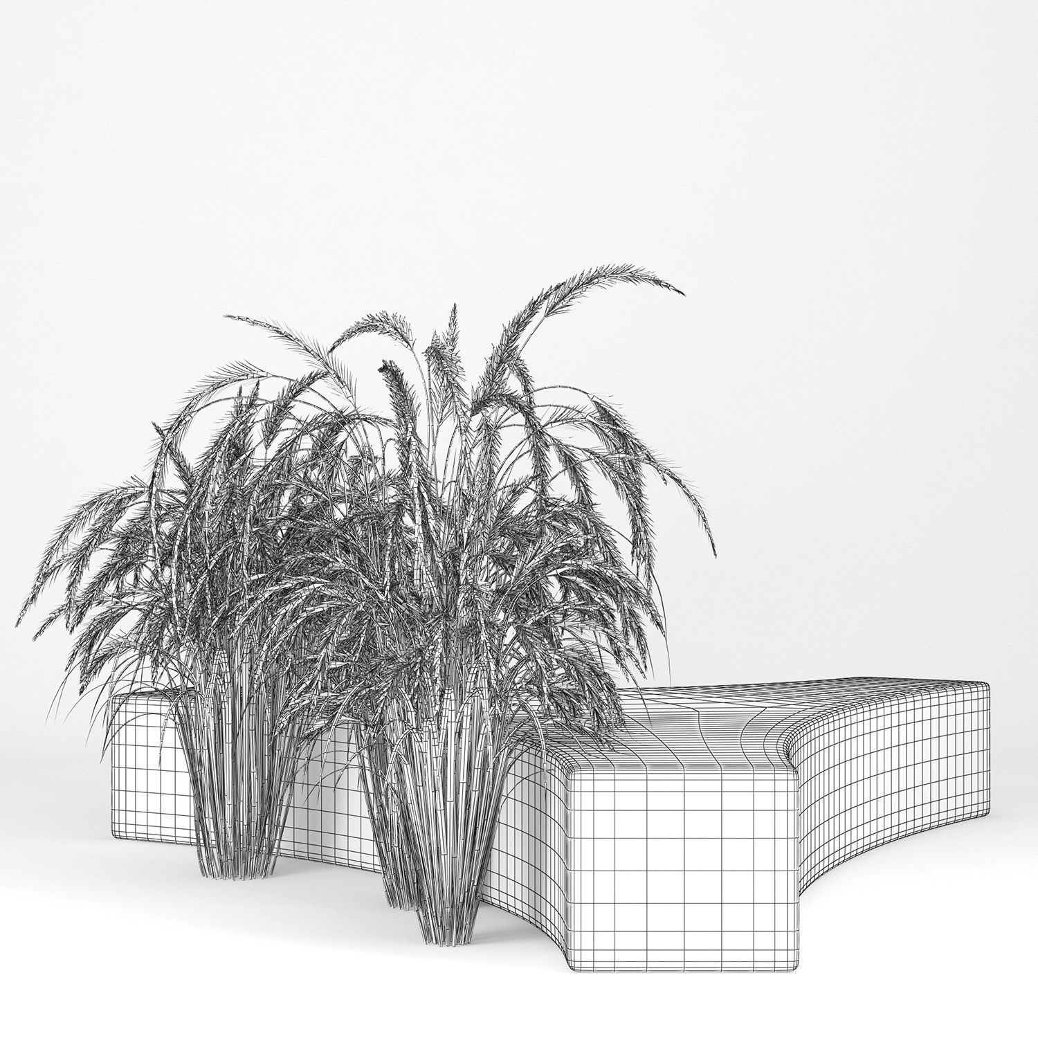 Folia bench Graceful Fountain Grass 3D model_6