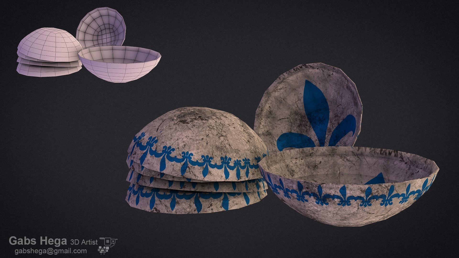 Old Plate Game Asset Free low-poly 3D model