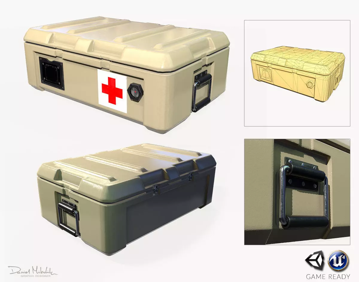 Medic Case PBR Low-poly 3D model