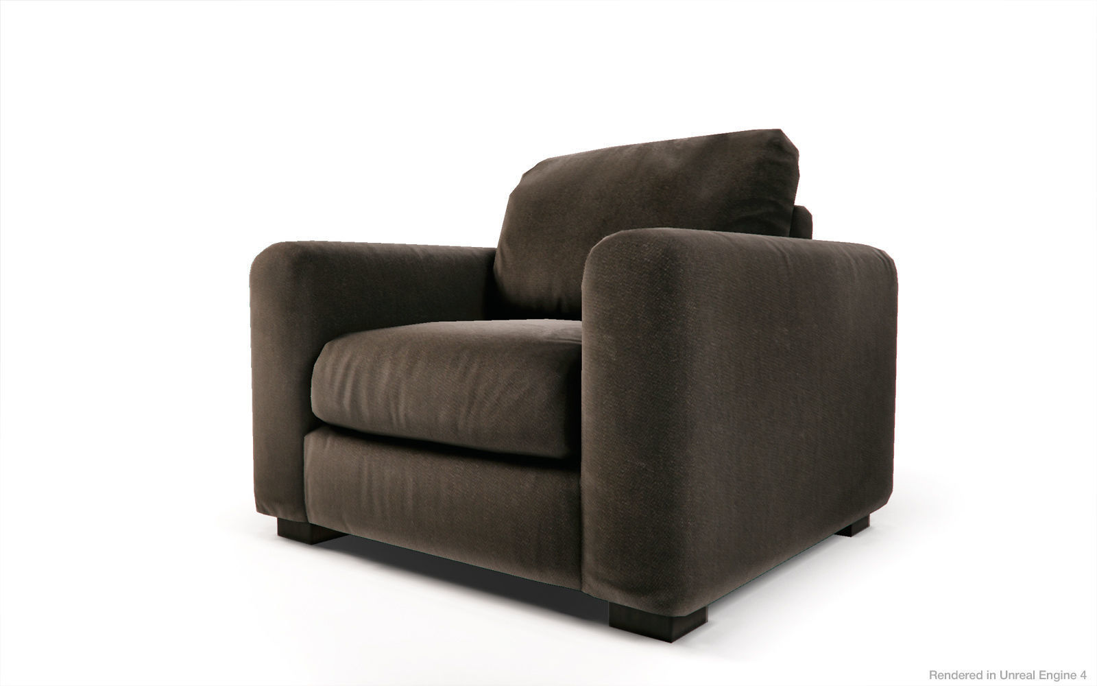 Fabric  Sofas and Armchair PBR Game Ready Low-poly 3D model_14