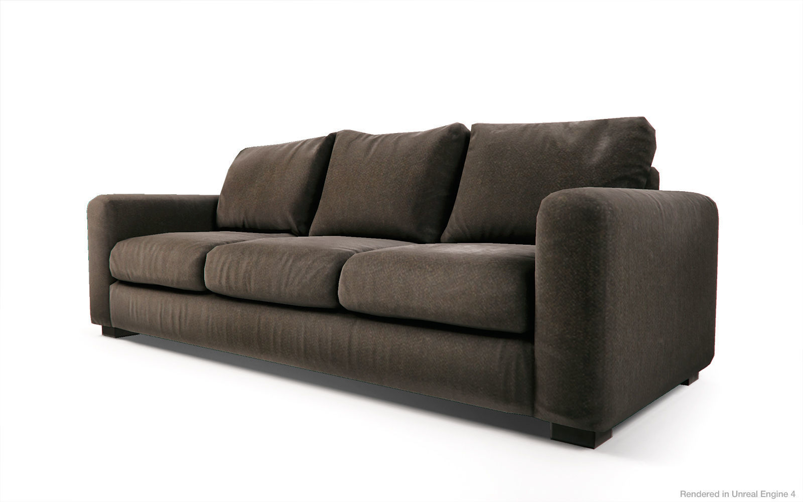 Fabric  Sofas and Armchair PBR Game Ready Low-poly 3D model_4