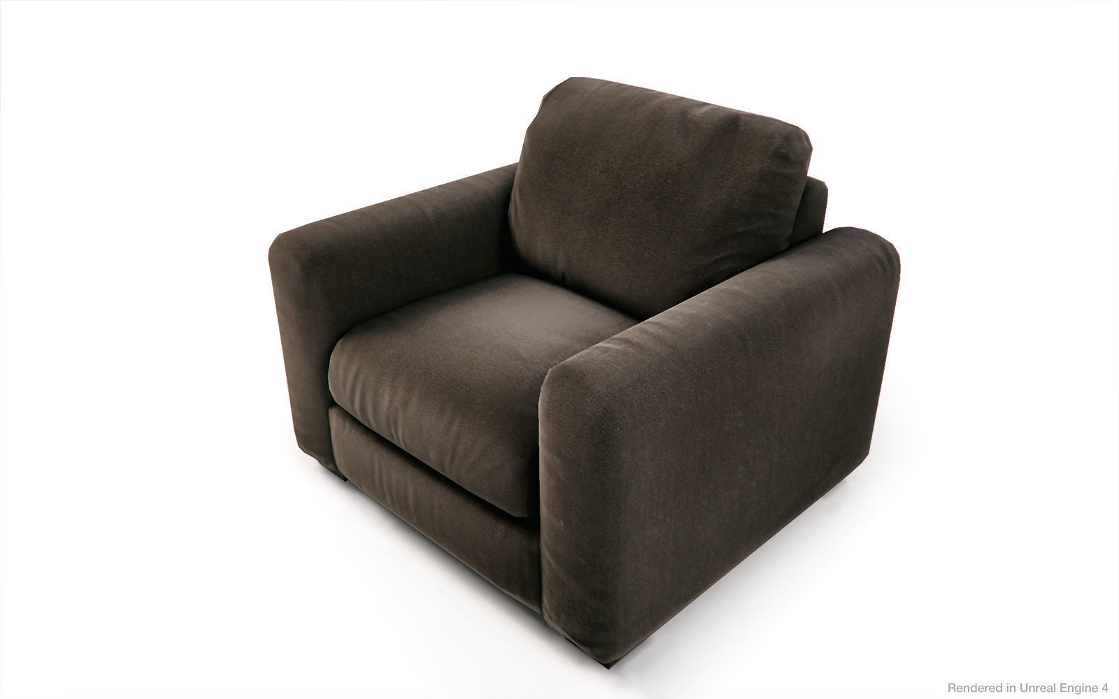 Fabric  Sofas and Armchair PBR Game Ready Low-poly 3D model_12