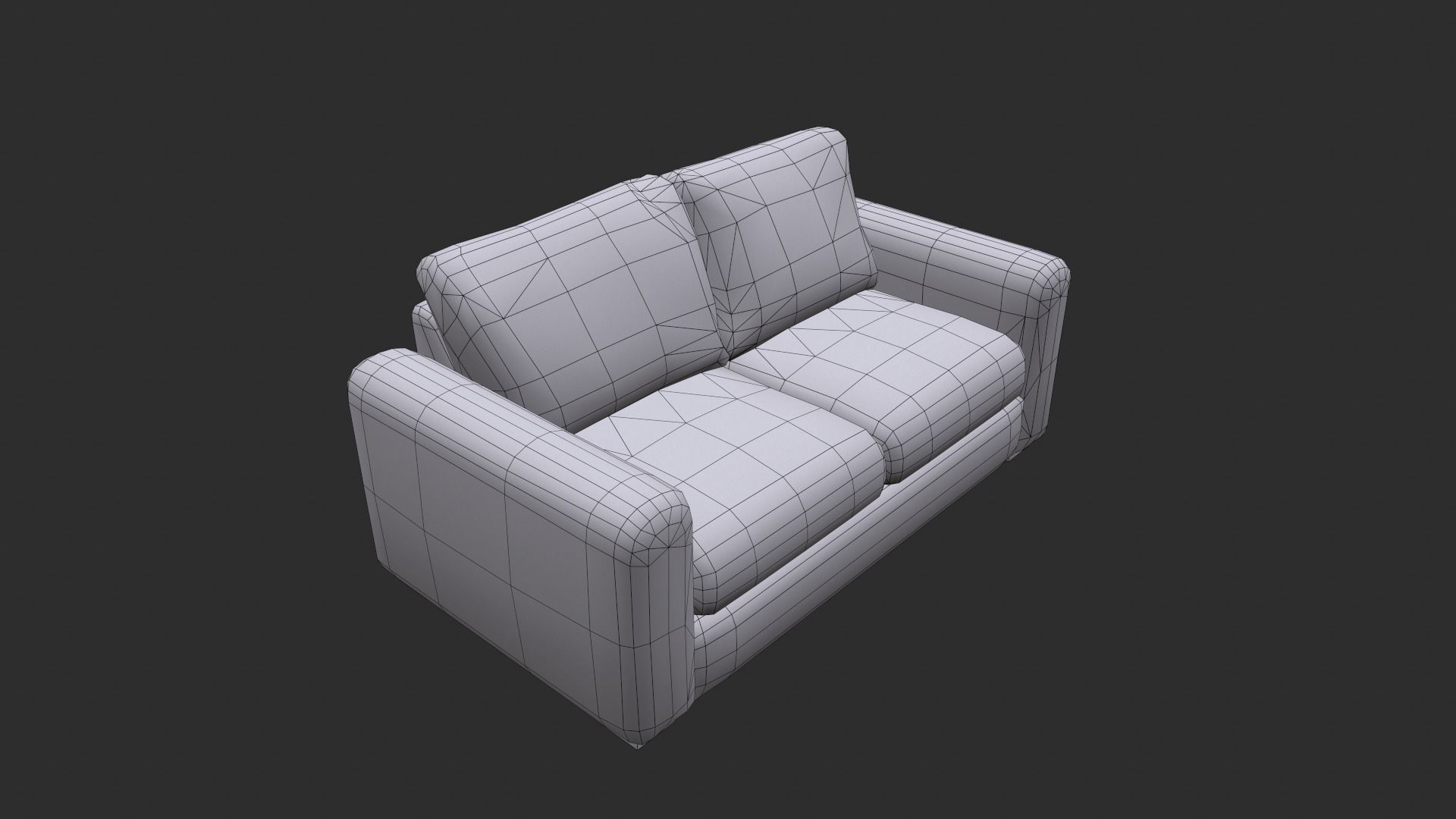 Fabric  Sofas and Armchair PBR Game Ready Low-poly 3D model_20