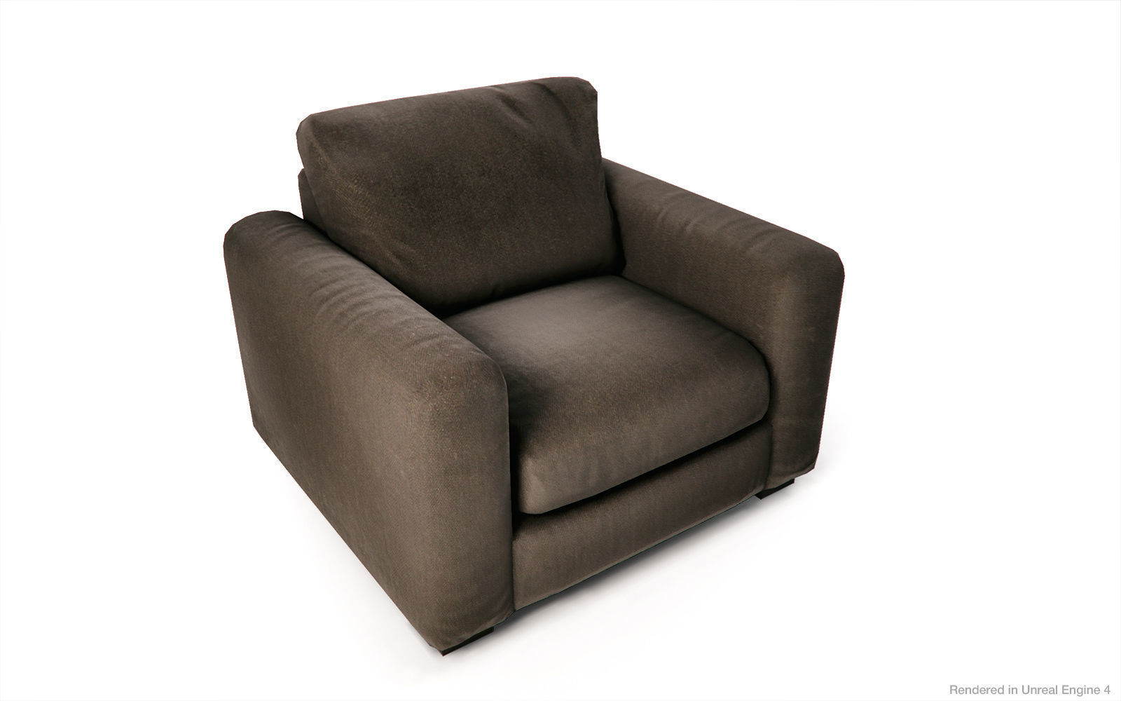 Fabric  Sofas and Armchair PBR Game Ready Low-poly 3D model_11