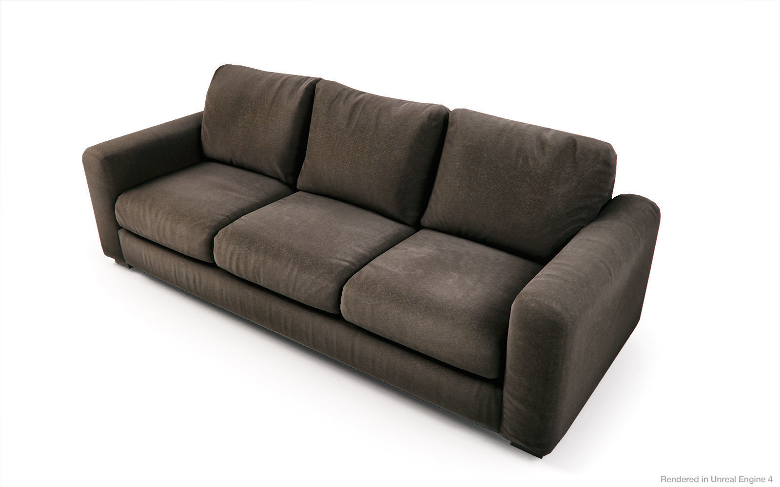 Fabric  Sofas and Armchair PBR Game Ready Low-poly 3D model_2