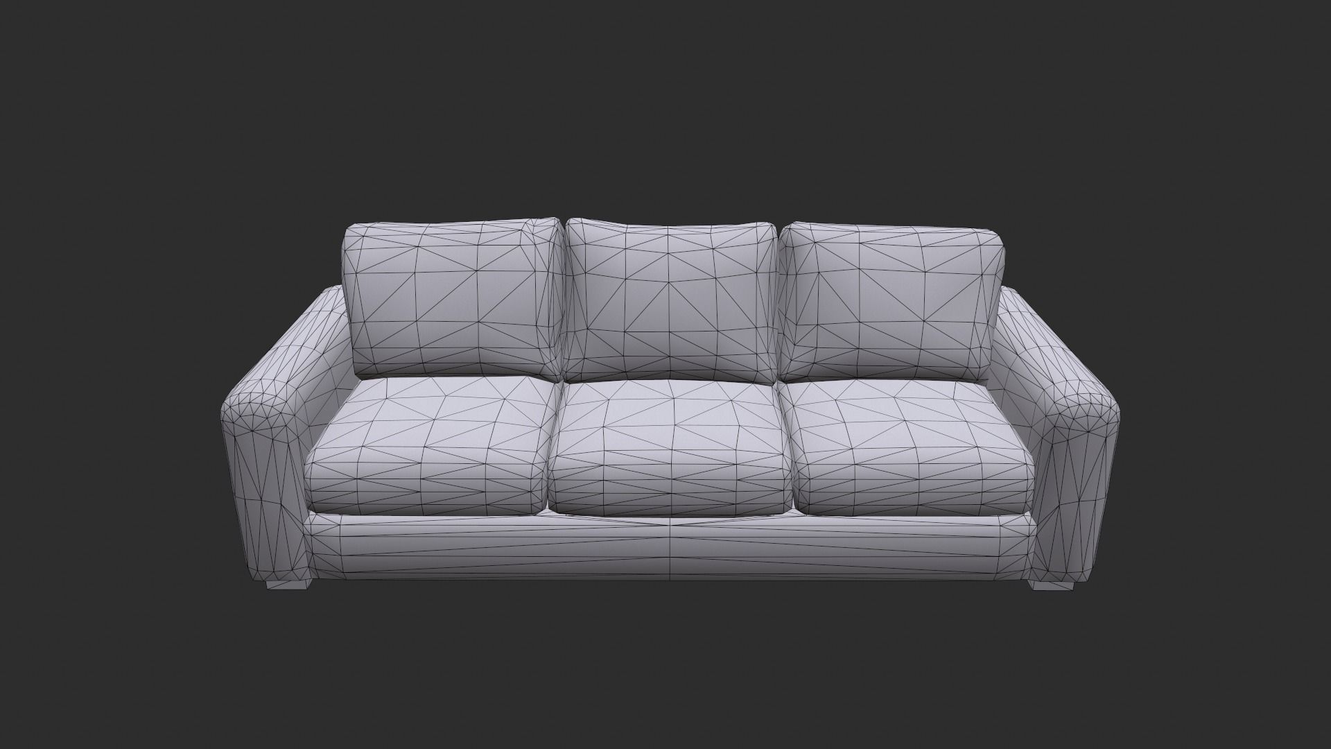 Fabric  Sofas and Armchair PBR Game Ready Low-poly 3D model_16