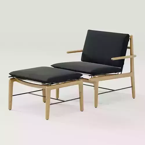 DWR Finn lounge chair and  Finn ottoman