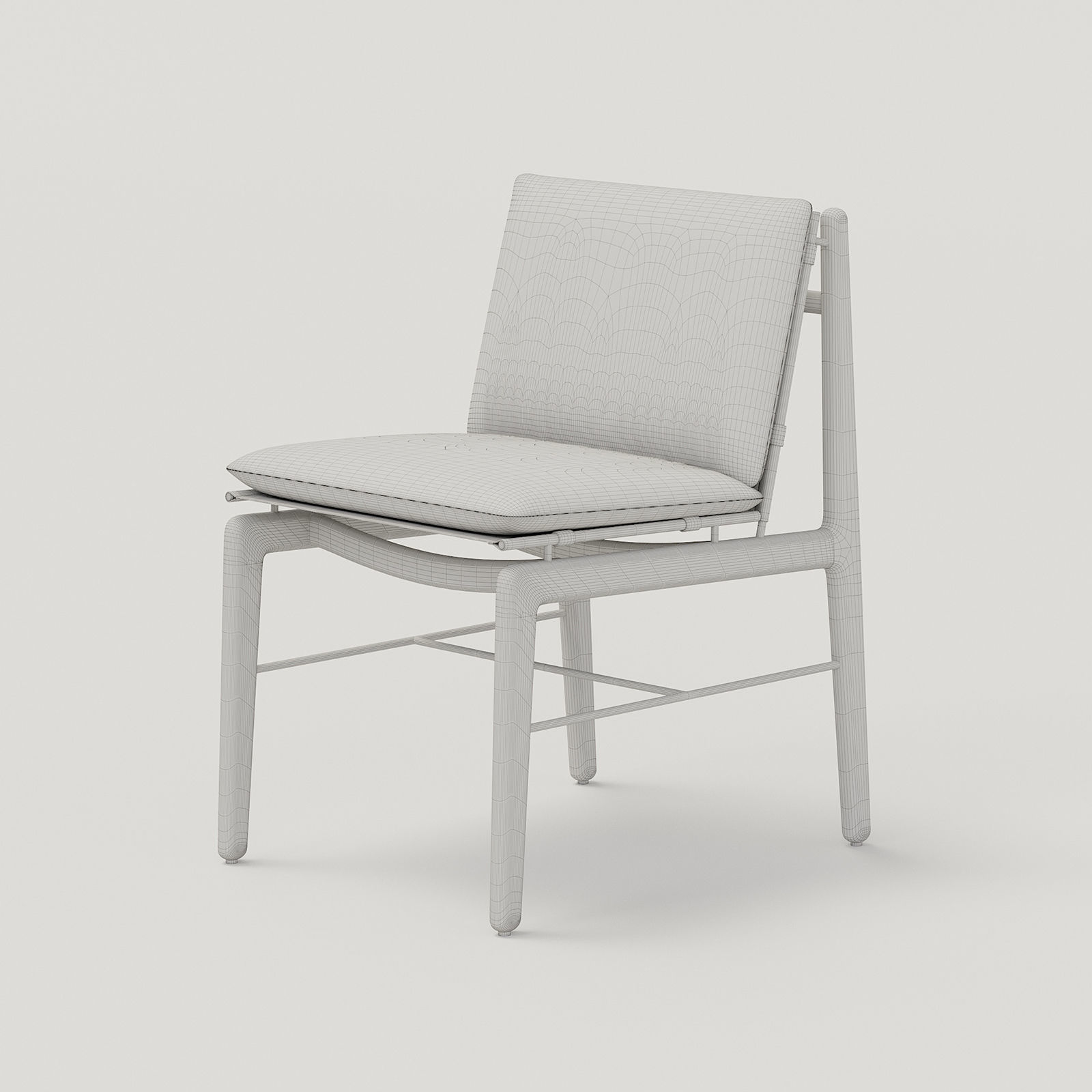 DWR Finn dining table and Finn dining chair 3D model_4
