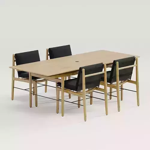 DWR Finn dining table and Finn dining chair 