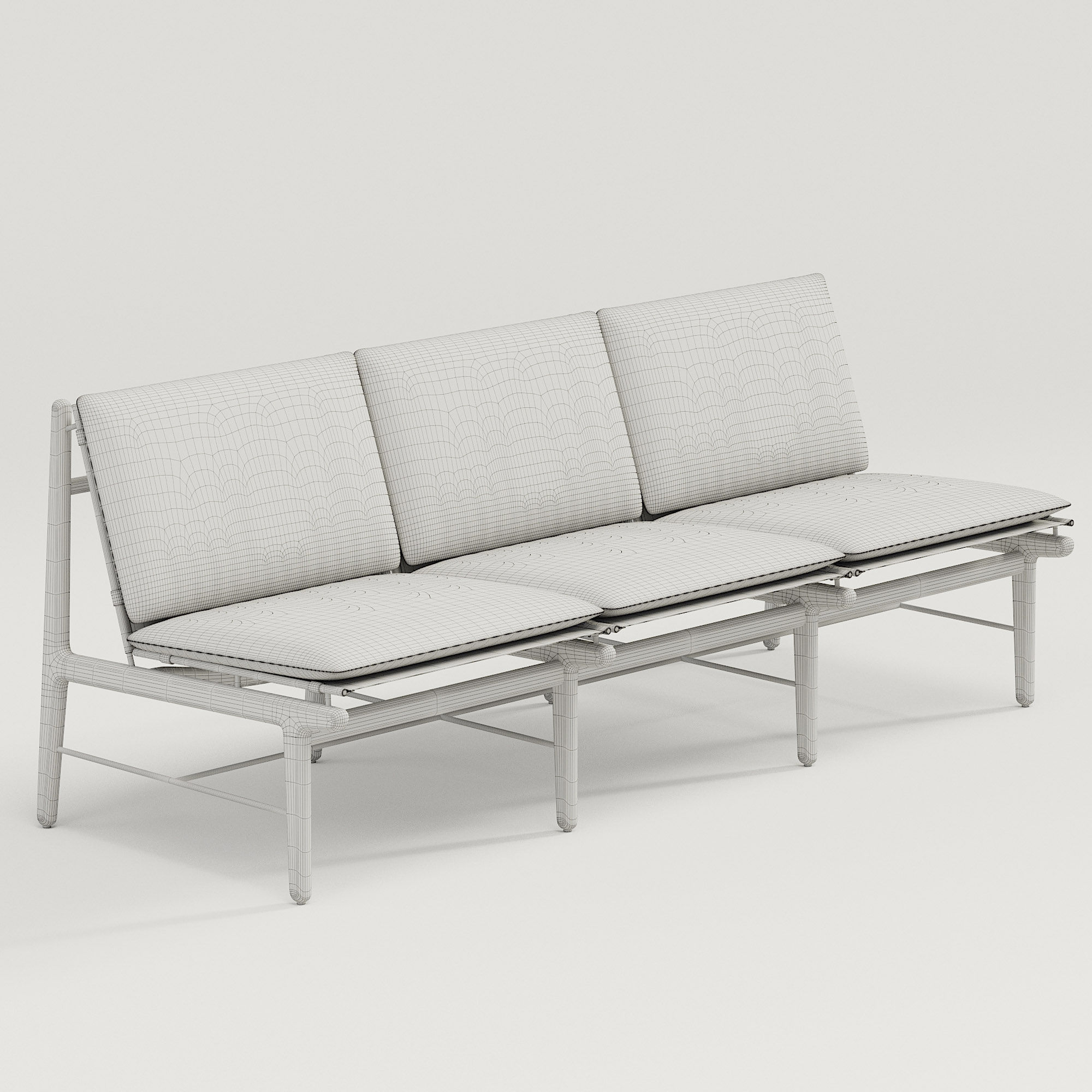 DWR Finn Three-Seater Sofa 3D model_2
