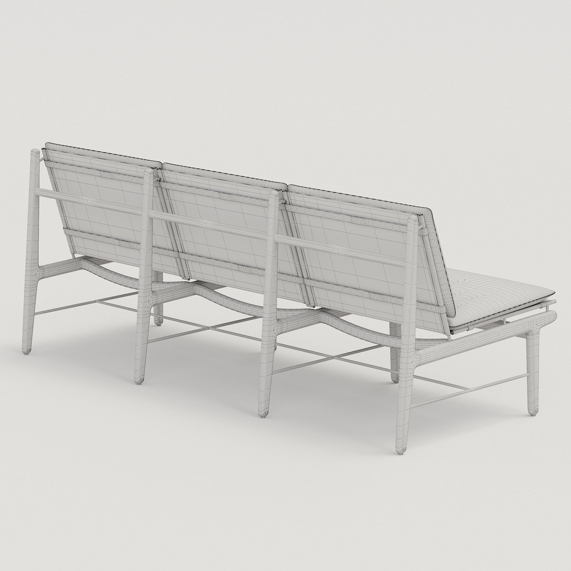 DWR Finn Three-Seater Sofa 3D model_3