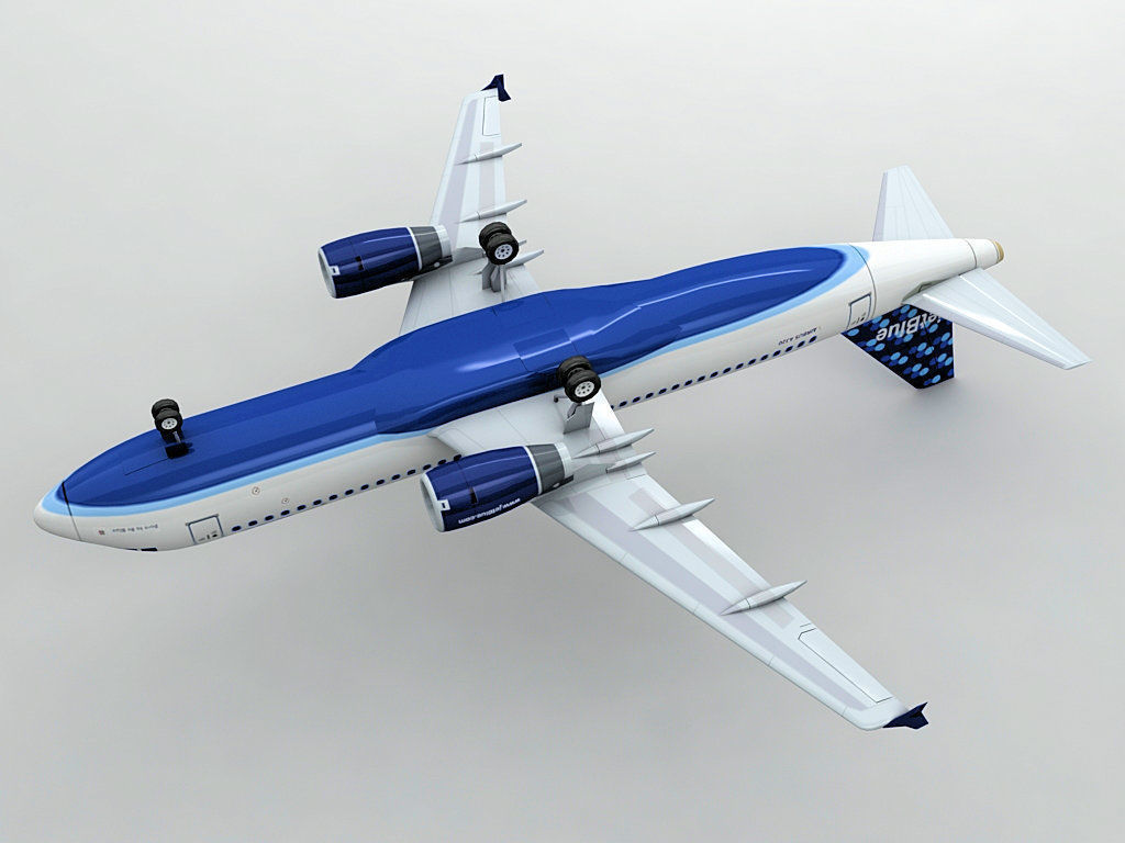 Airbus A320 Airliner - Jet Blue Low-poly 3D model_1