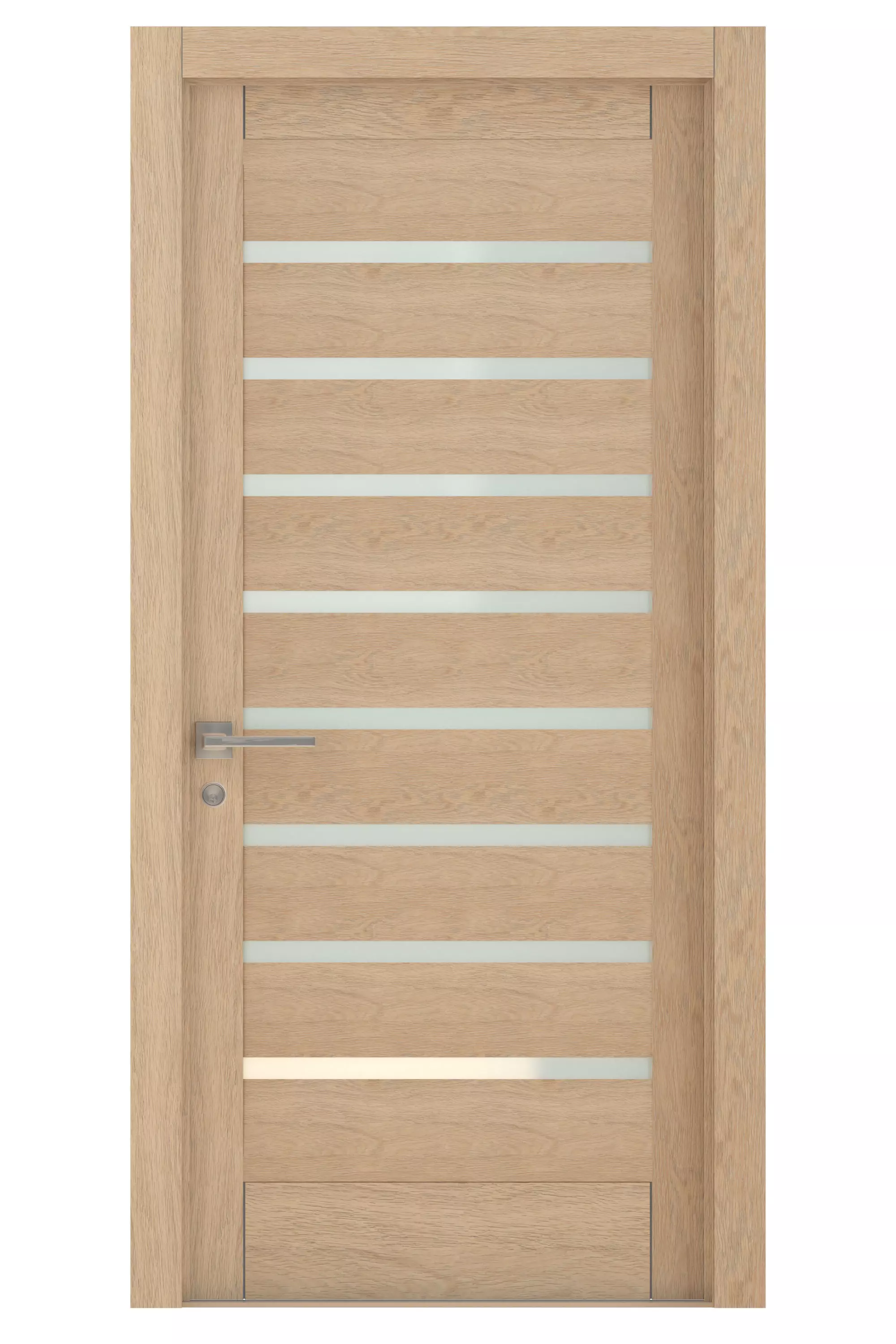 Door-080 wooden door with glass panels 3D model