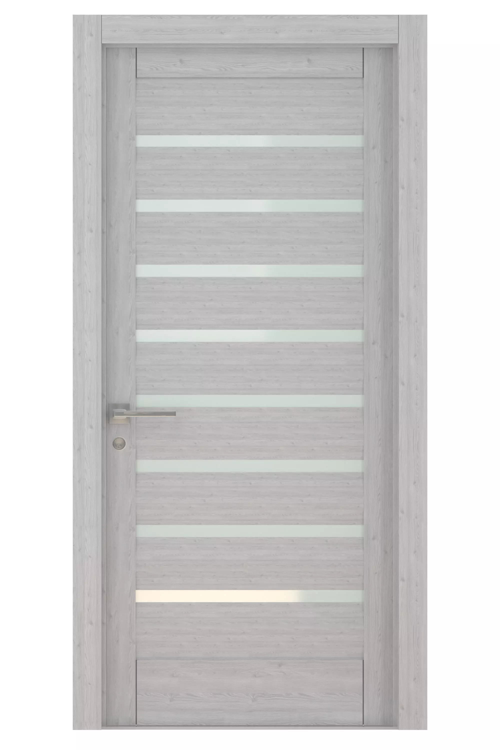 Door-085 wooden door with glass panel 3D model_0