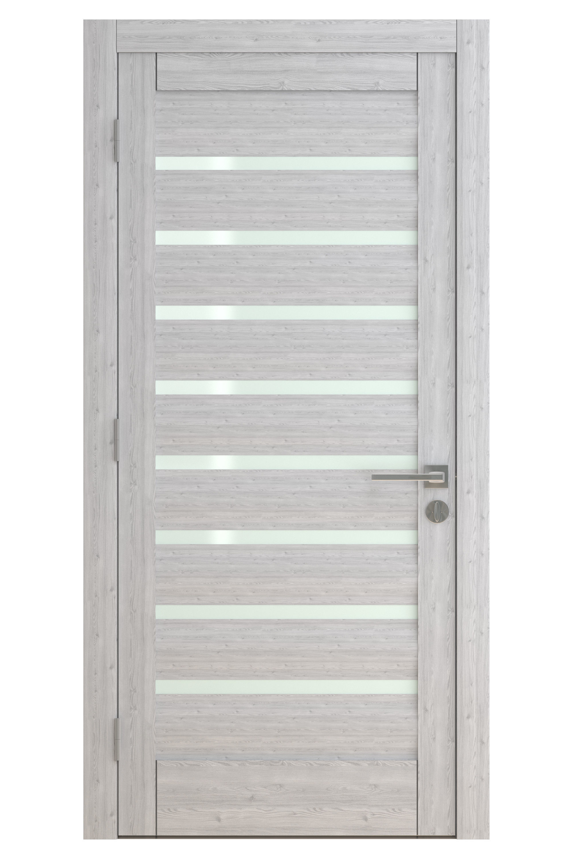Door-085 wooden door with glass panel 3D model_1