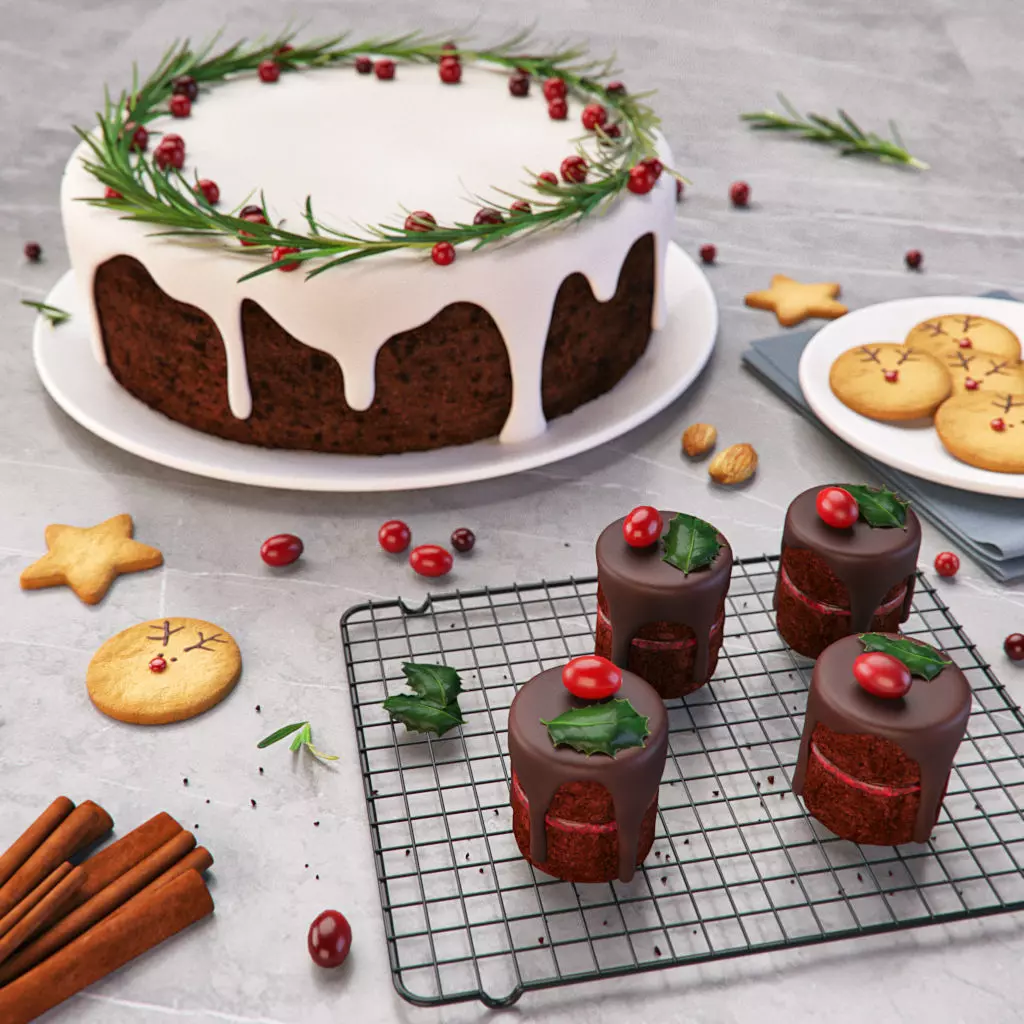 Christmas Food Set 3D model