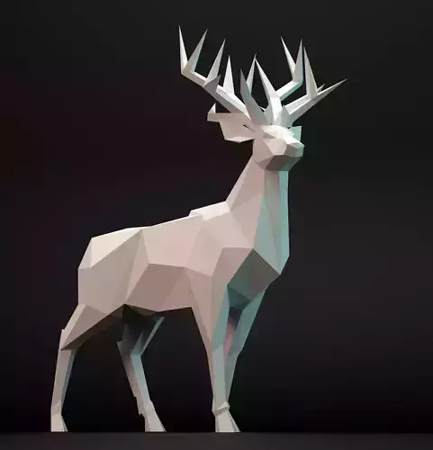 deer lowpoly polygonal Low-poly 3D model