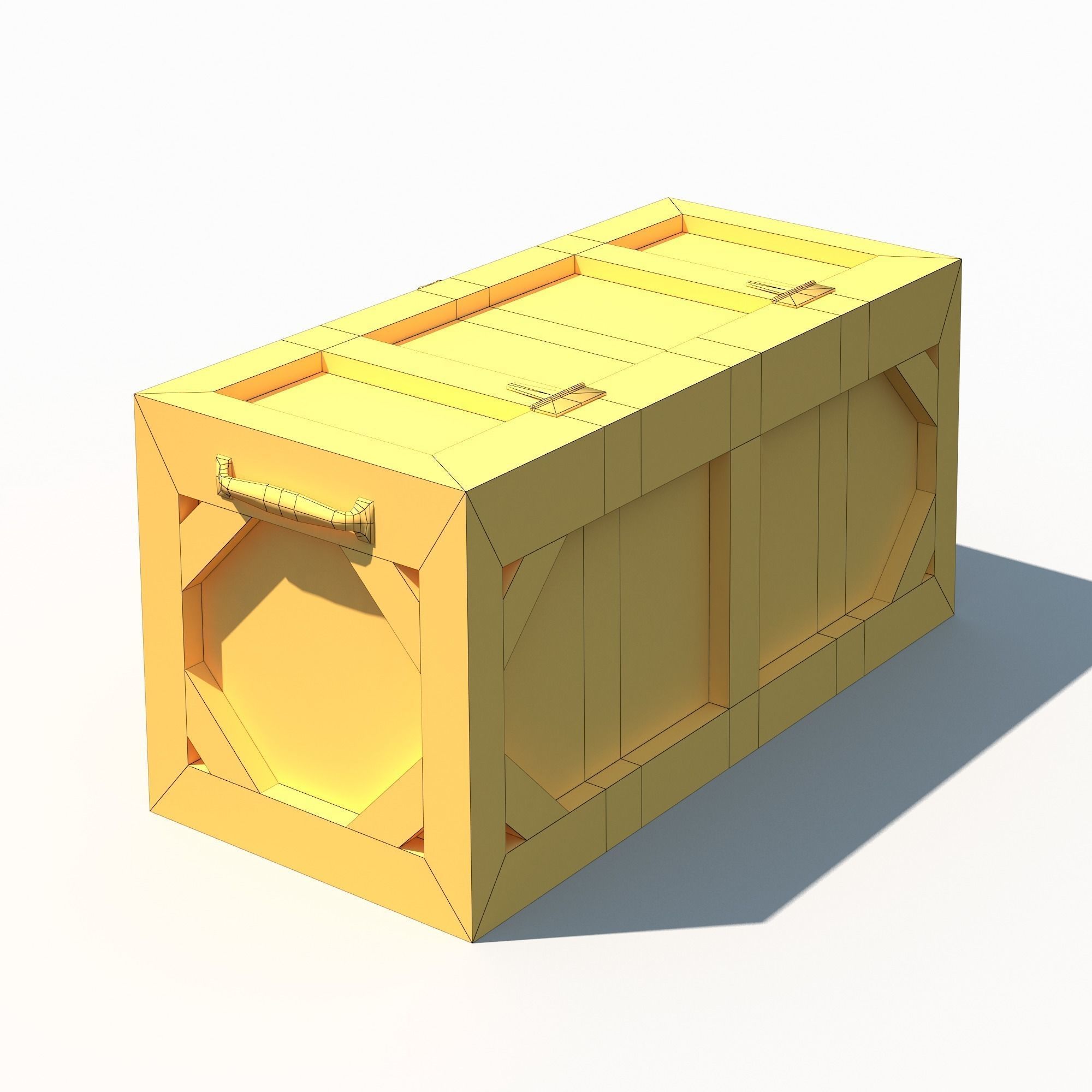 Wooden Military Case PBR Low-poly 3D model_15